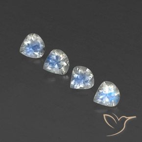 1.52ctw Natural Blanco azulado Piedra lunar arcoíris, En forma de pera, Transparente
