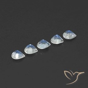 Gemas de Piedra lunar arcoíris Blanco azulado natural de 1.52 ct, En forma de pera, Transparente