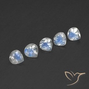 1.82ctw Natural Blanco azulado Piedra lunar arcoíris, En forma de pera, Transparente