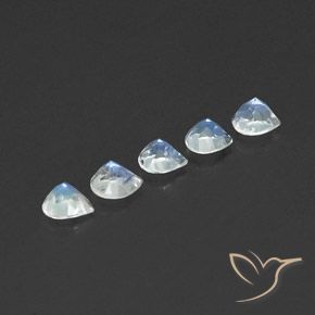 Gemas de Piedra lunar arcoíris Blanco azulado natural de 1.82 ct, En forma de pera, Transparente