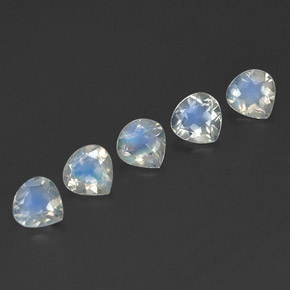 Gemas de piedra de luna arcoíris blanco natural de  ct, en forma de pera, transparente