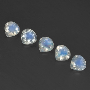 Gemas de piedra de luna arcoíris blanco natural de  ct, en forma de pera, transparente
