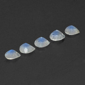 Gemas de piedra de luna arcoíris blanco natural de  ct, en forma de pera, transparente