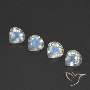 Gemas de Piedra lunar arcoíris Blanco azulado natural de 1.30 ct, En forma de pera, Transparente