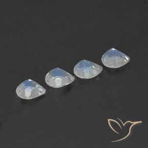 Gemas de Piedra lunar arcoíris Blanco azulado natural de 1.30 ct, En forma de pera, Transparente