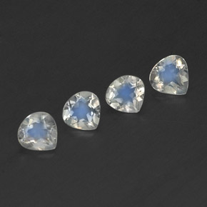 Gemas de piedra de luna arcoíris blanco natural de 1,30 ct, en forma de pera, transparente