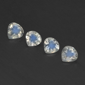 Gemas de piedra de luna arcoíris blanco natural de 1,30 ct, en forma de pera, transparente