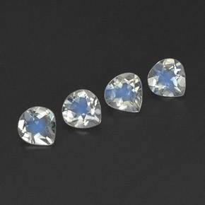 Gemas de piedra de luna arcoíris blanco natural de 1,24 ct, en forma de pera, transparente