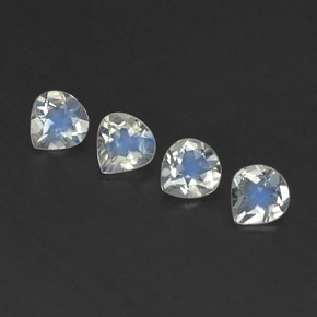 Gemas de piedra de luna arcoíris blanco natural de 1,24 ct, en forma de pera, transparente