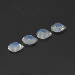 Gemas de piedra de luna arcoíris blanco natural de 1,24 ct, en forma de pera, transparente