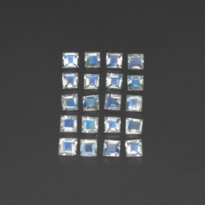 Gemas de Piedra lunar arcoíris Blanco azulado natural de 1.99 ct, Transparente, Transparente / Translúcido