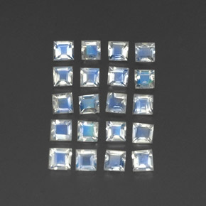 Gemas de Piedra lunar arcoíris Blanco azulado natural de 1.99 ct, Transparente, Transparente / Translúcido
