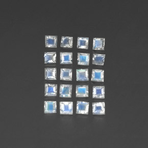 Gemas de piedra de luna arcoíris blanco natural de 2,24 ct, transparente, transparente / translúcido
