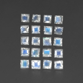 Gemas de piedra de luna arcoíris blanco natural de 2,24 ct, transparente, transparente / translúcido