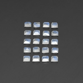 Gemas de piedra de luna arcoíris blanco natural de 2,24 ct, transparente, transparente / translúcido