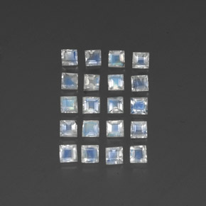 Gemas de piedra de luna arcoíris blanco natural de 2,60 ct, transparente, transparente / translúcido