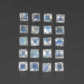 Gemas de piedra de luna arcoíris blanco natural de 2,60 ct, transparente, transparente / translúcido