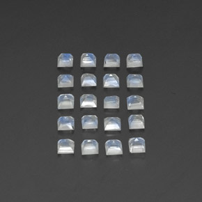 Gemas de piedra de luna arcoíris blanco natural de 2,60 ct, transparente, transparente / translúcido