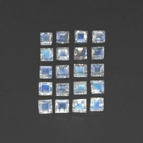 Gemas de piedra de luna arcoíris blanco natural de 2,68 ct, transparente, transparente / translúcido
