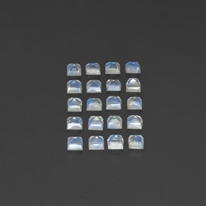 Gemas de piedra de luna arcoíris blanco natural de 2,68 ct, transparente, transparente / translúcido