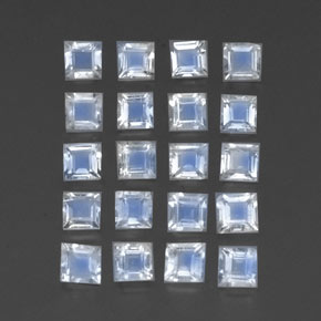 Gemas de piedra de luna arcoíris blanco natural de 2,44 ct, transparente, transparente / translúcido