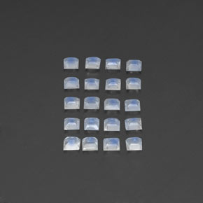 Gemas de piedra de luna arcoíris blanco natural de 2,44 ct, transparente, transparente / translúcido