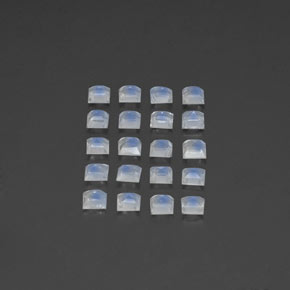 Gemas de piedra de luna arcoíris blanco natural de 2,35 ct, cuadrado, transparente