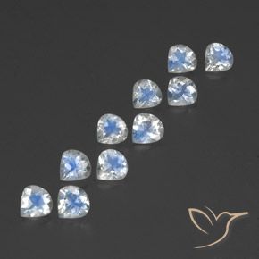 Gemas de Piedra lunar arcoíris Blanco azulado natural de 3.31 ct, En forma de pera, Transparente