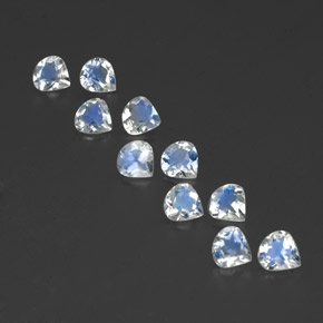 Gemas de piedra de luna arcoíris blanco natural de 2,84 ct, en forma de pera, transparente