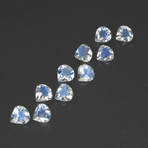 Gemas de piedra de luna arcoíris blanco natural de 2,84 ct, en forma de pera, transparente