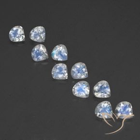 3.48ctw Natural Blanco azulado Piedra lunar arcoíris, En forma de pera, Transparente
