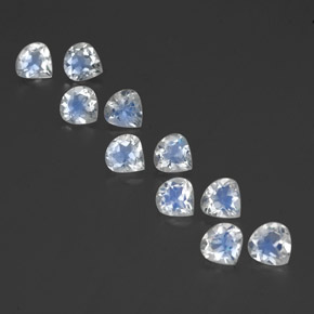 Gemas de piedra de luna arcoíris blanco natural de 3,61 ct, en forma de pera, transparente