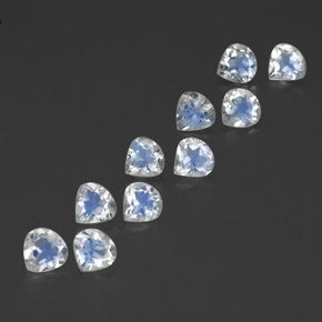 Gemas de piedra de luna arcoíris blanco natural de 3,61 ct, en forma de pera, transparente