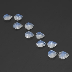 Gemas de piedra de luna arcoíris blanco natural de 3,61 ct, en forma de pera, transparente