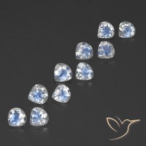 Gemas de Piedra lunar arcoíris Blanco azulado natural de 3.77 ct, En forma de pera, Transparente