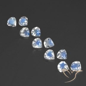 2.85ctw Natural Blanco azulado Piedra lunar arcoíris, En forma de pera, Transparente