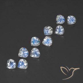 Gemas de Piedra lunar arcoíris Blanco azulado natural de 3.81 ct, En forma de pera, Transparente