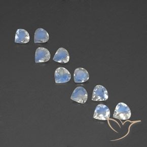2.97ctw Natural Blanco azulado Piedra lunar arcoíris, En forma de pera, Transparente