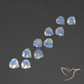 Gemas de Piedra lunar arcoíris Blanco azulado natural de 2.97 ct, En forma de pera, Transparente