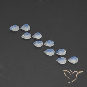 Gemas de Piedra lunar arcoíris Blanco azulado natural de 3.18 ct, En forma de pera, Transparente