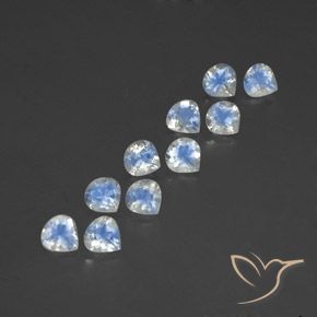 Gemas de Piedra lunar arcoíris Blanco azulado natural de 4.05 ct, En forma de pera, Transparente