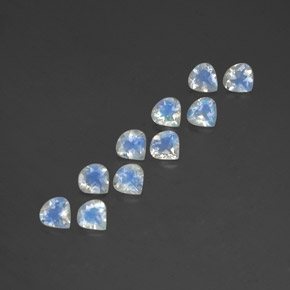 Gemas de piedra de luna arcoíris blanco natural de  ct, en forma de pera, transparente