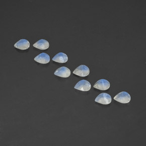 Gemas de piedra de luna arcoíris blanco natural de  ct, en forma de pera, transparente