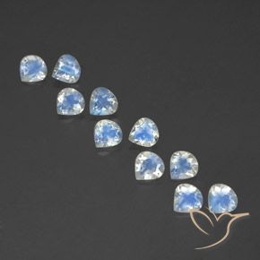 3.71ctw Natural Blanco azulado Piedra lunar arcoíris, En forma de pera, Transparente