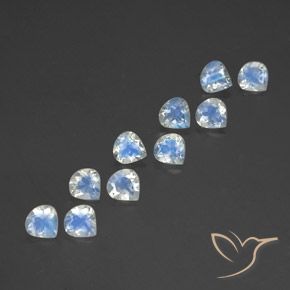 Gemas de Piedra lunar arcoíris Blanco azulado natural de 3.71 ct, En forma de pera, Transparente
