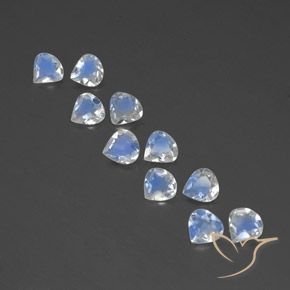 2.85ctw Natural Blanco azulado Piedra lunar arcoíris, En forma de pera, Transparente