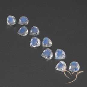 2.68ctw Natural Blanco azulado Piedra lunar arcoíris, En forma de pera, Transparente