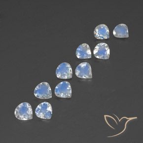 Gemas de Piedra lunar arcoíris Blanco azulado natural de 3.16 ct, En forma de pera, Transparente