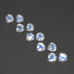 Gemas de piedra de luna arcoíris blanco natural de 3,85 ct, en forma de pera, transparente