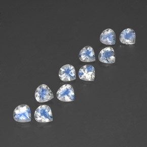 Gemas de piedra de luna arcoíris blanco natural de 3,85 ct, en forma de pera, transparente